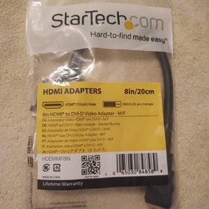 Startech.com HDDVIMF8IN 8in Hdmi To Dvi Dongle Adap Male To Female Adapter